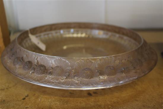 A Lalique Marguerites pattern dish, post-war, 36cm(-)